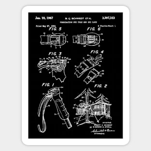 Combination Ski Pole and ski White Patent Sticker